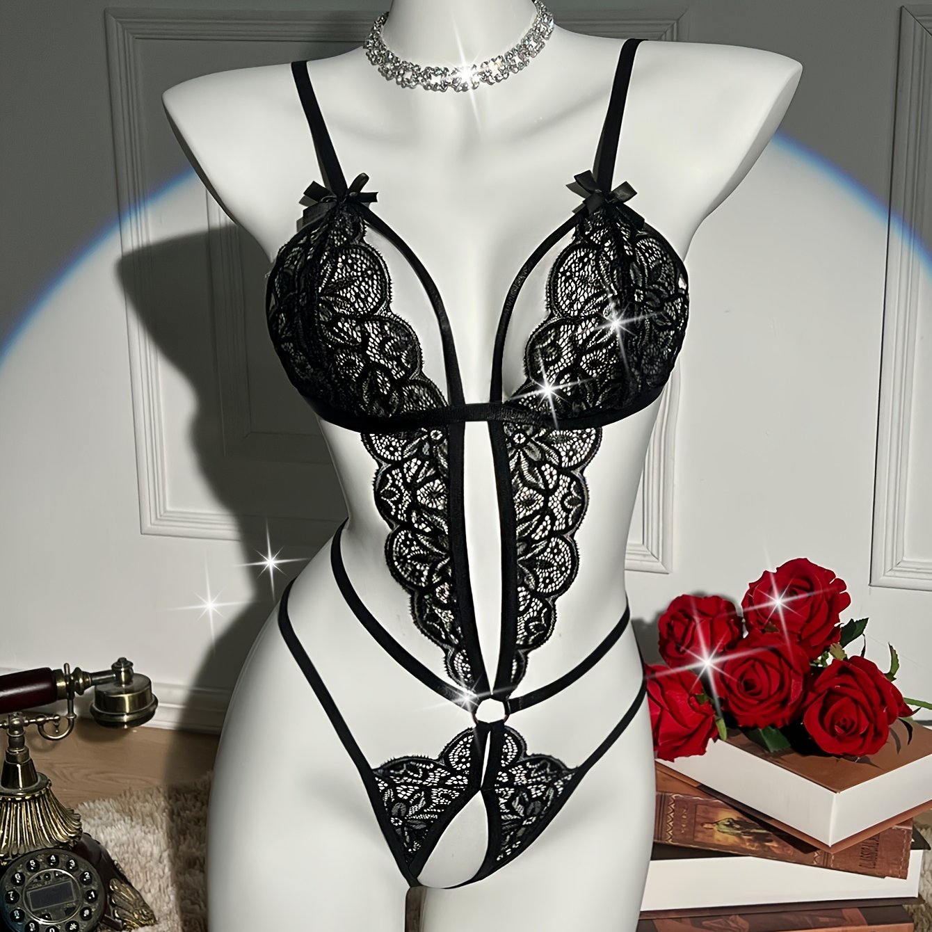 Flower Lace Sexy Close Fitting Teddy