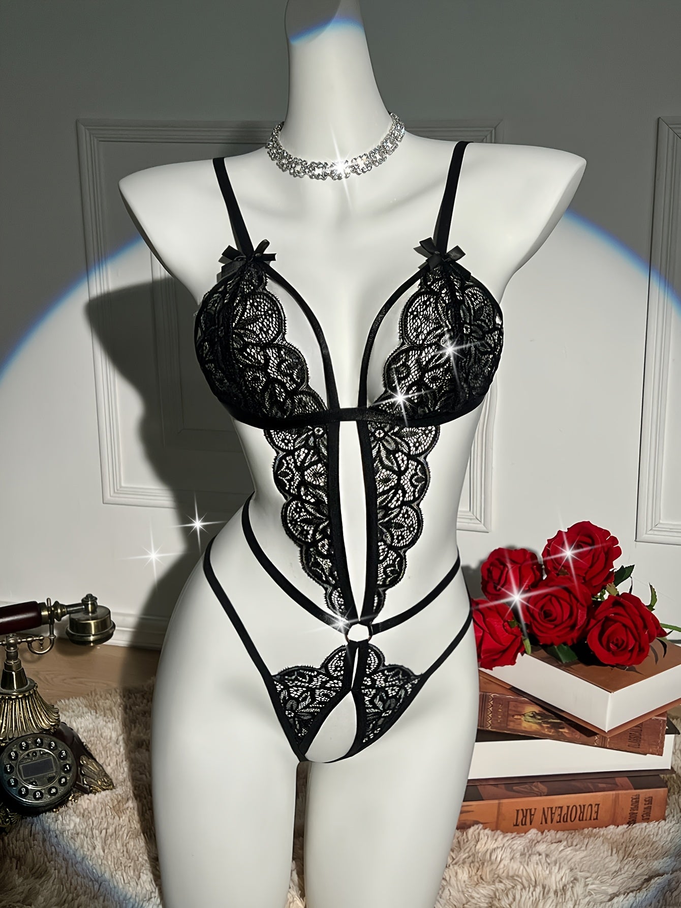 Flower Lace Sexy Close Fitting Teddy