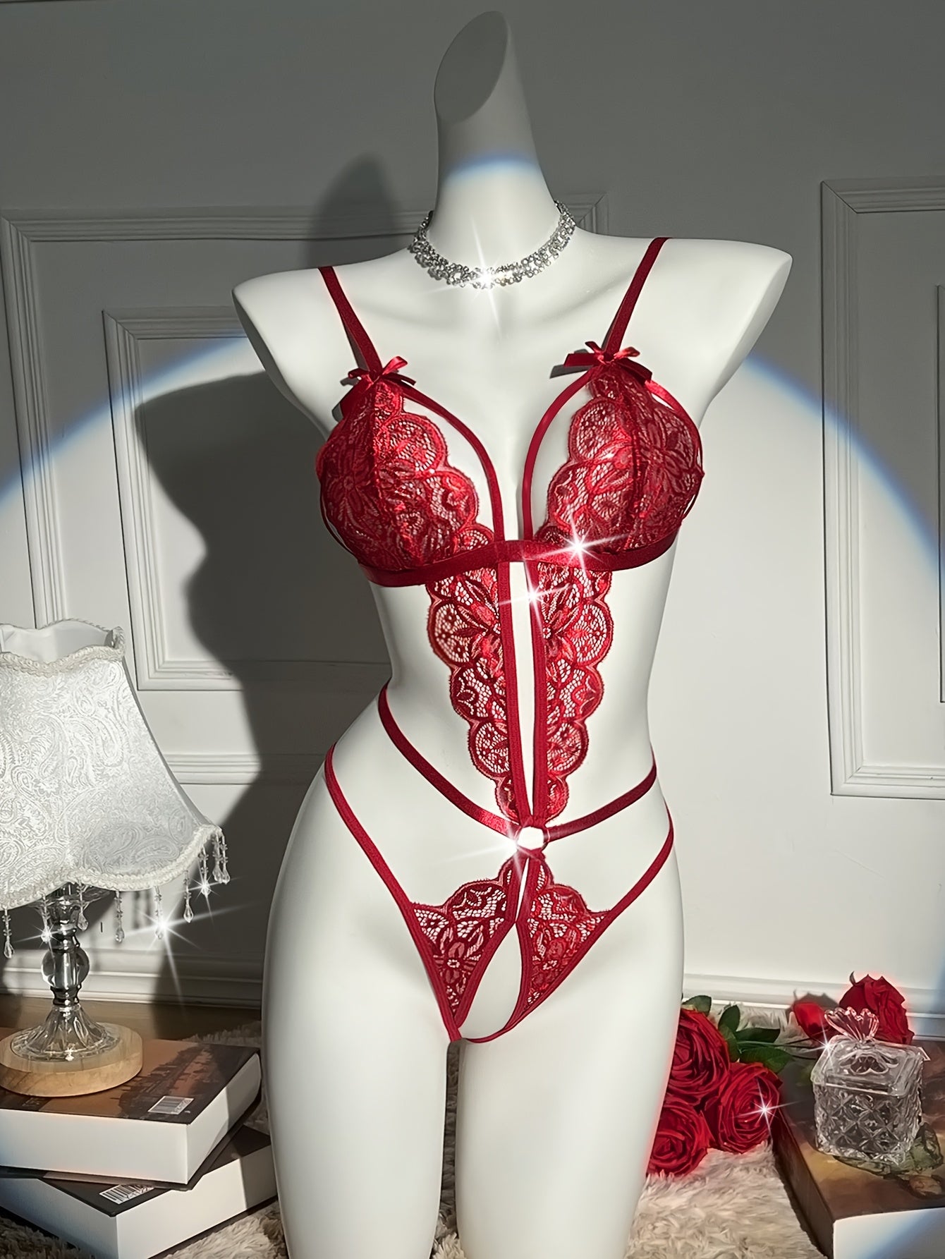 Flower Lace Sexy Close Fitting Teddy