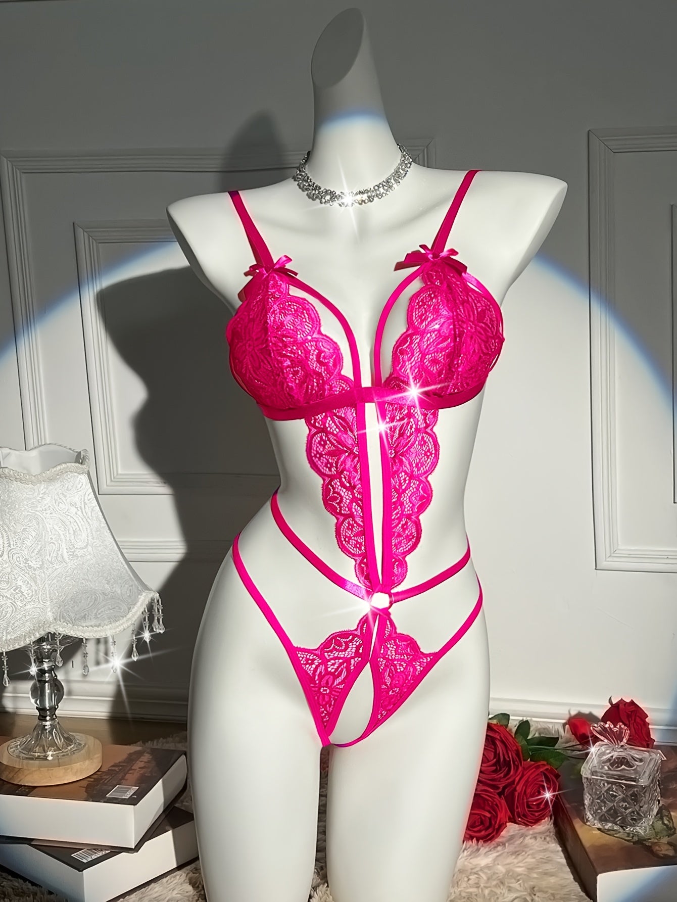 Flower Lace Sexy Close Fitting Teddy